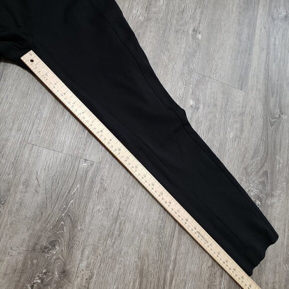 Paige Premium Los Feliz Black Label Leather Trim Ponte Ankle Pants 27 - Picture 10 of 11